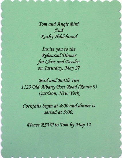 Rehersal Dinner Invitation