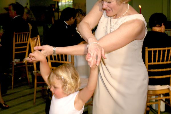 The flower girl and her mother